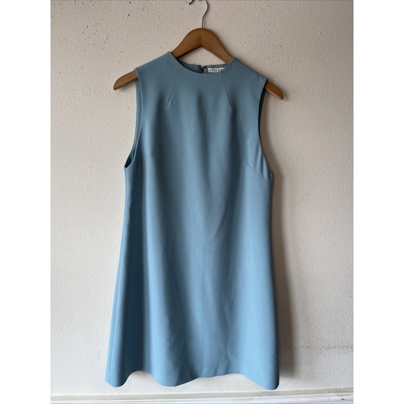 ALICE + OLIVIA Coley sleeveless shift dress Expose Zip MIDI Preppy Minimalist 8 - Picture 2 of 12